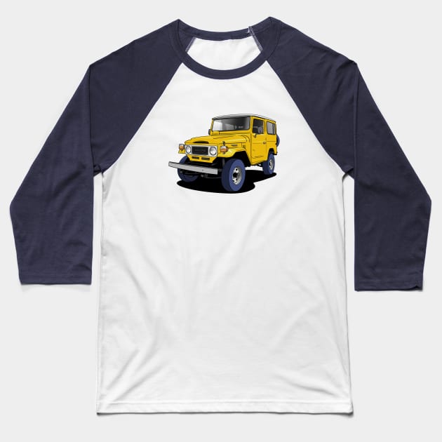 Toyota FJ Land Cruiser in Yellow Baseball T-Shirt by Webazoot